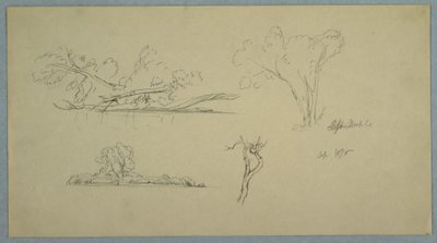 Trees, a Shore with Bushes and Trees, September 1876 by Frederic Edwin Church