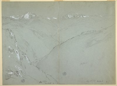 Valley Landscape with Snow Capped Peaks, Bernese Alps, Switzerland, Part 1, September 1, 1868 by Frederic Edwin Church