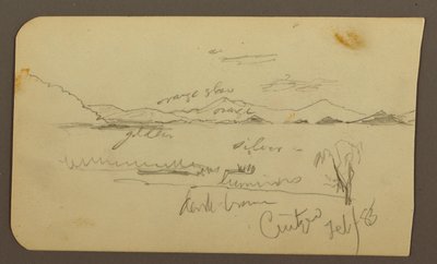 View Near Lake Shore, Cuitzeo; Verso: view near Lake Ahore, Cuitzeo, February 1885 by Frederic Edwin Church