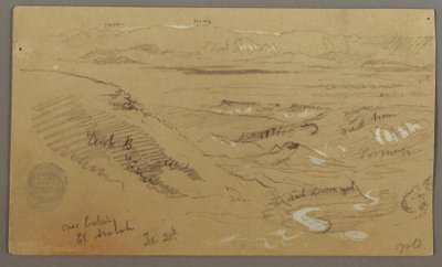 View across Wady el-Arabah, February 20, possibly 1868 by Frederic Edwin Church