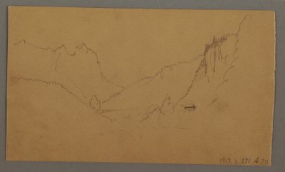 Winding Road Through Valley, House, possibly 1868 by Frederic Edwin Church
