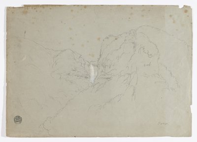 Sketches: Tequendama Falls near Bogota, Colombia; View of Distant Mountain Ranges by Frederic Edwin Church