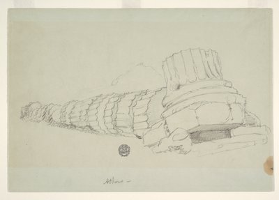 Fallen Column of the Temple of Olympian Zeus, Athens by Frederic Edwin Church