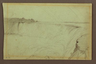 Horseshoe Falls with a Double Rainbow, Niagara River, Canada by Frederic Edwin Church