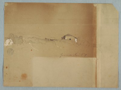 Houses near a Cascade in the Mountains, Guaranda, Ecuador by Frederic Edwin Church