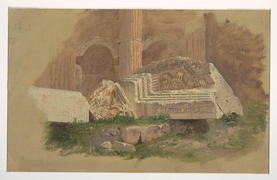 Interior of the Temple of Bacchus, Baalbek by Frederic Edwin Church