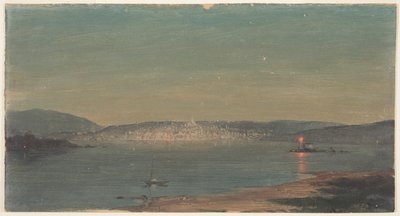 Night View of a Seaport by Frederic Edwin Church
