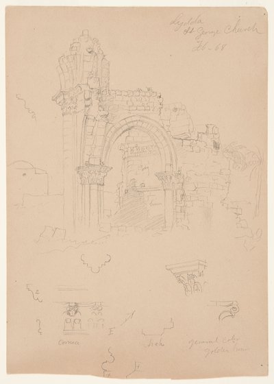 Ruins of St. George Church, Lydda [present day Lod] by Frederic Edwin Church