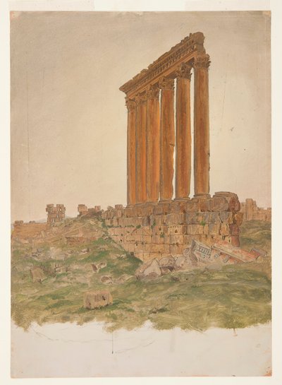 Ruins of the Temple of Zeus, Baalbek by Frederic Edwin Church