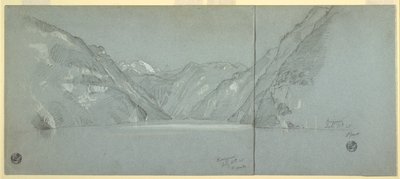 View of Lake Konigssee with the Falkenstein, near Berchtesgaden, Bavaria, Germany, Part 2 by Frederic Edwin Church