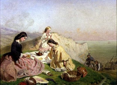 The Picnic on a Clifftop by Frederic James Shields