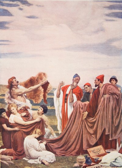 Phoenicians trading with Early Britons, illustration from 