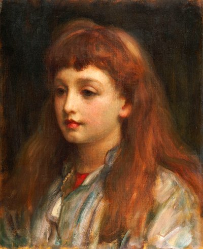 Portrait of a Young Girl, Head and Shoulders by Frederic Leighton