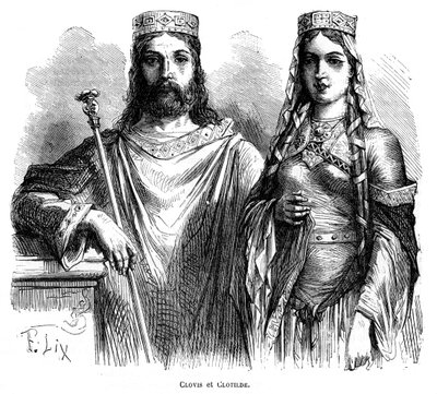 King Clovis I and Queen Clotilde of the Franks by Frederic Lix