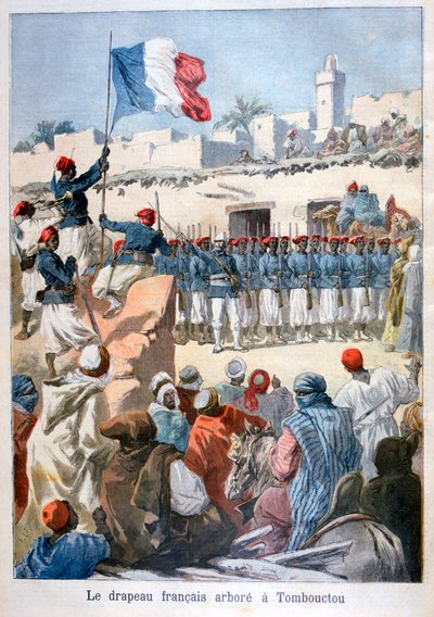 The raising of the French flag at Timbuktu, 1894 by Frederic Lix