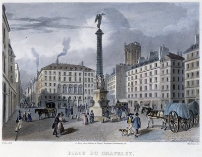 Place du Chatelet - in "Paris en 1832" by Martens by Frederic Martens