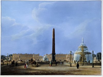 View of the Luxor Obelisk and the Fountains, Place de la Concorde - in 