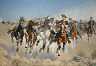 Dismounted: The Fourth Troopers Moving the Led Horses by Frederic Remington