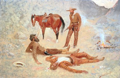 He Lay Where he had Been Jerked, Still as a Log by Frederic Remington