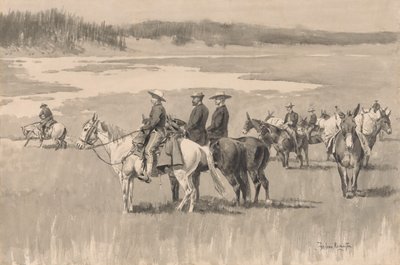 On the Head-Waters--Burgess Finding a Ford by Frederic Remington