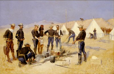 Roasting the Christmas Beef in a Cavalry Camp by Frederic Remington