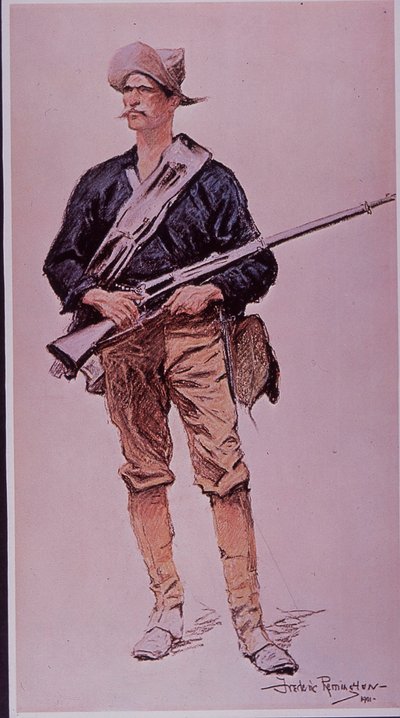 Spanish-American War 1898, US Infantryman Armed with Krag-Jorgensen Magazine Rifle by Frederic Remington