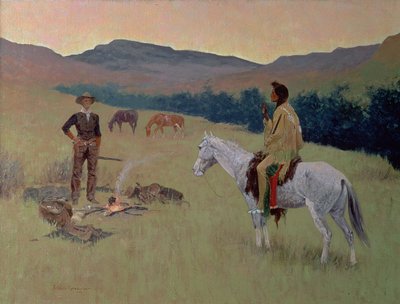 The Conversation, or Dubious Company by Frederic Remington