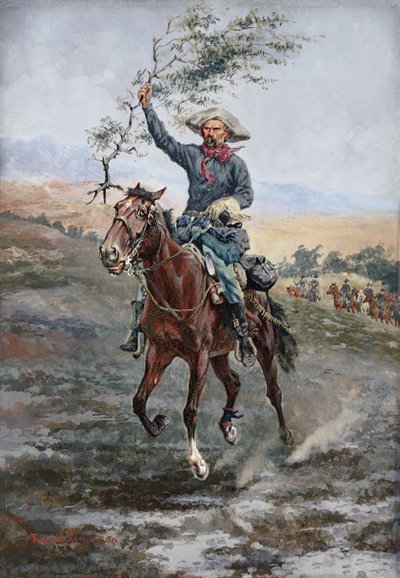 The Flag of Truce in the Indian War, 1886 by Frederic Remington