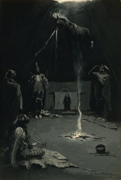 The Going of the Medicine-Horse (Indian Fire God) 1897 by Frederic Remington