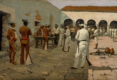 The Mier Expedition: The Drawing of the Black Bean (Prisoners Drawing their Beans) 1869 by Frederic Remington