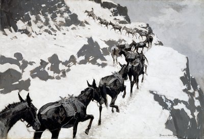 The Mule Pack (An Ore-Train Going into the Silver Mines, Colorado) 1901 by Frederic Remington