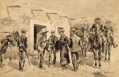 U. S. Cavalry Hunting Garza Men on the Rio Grande by Frederic Remington