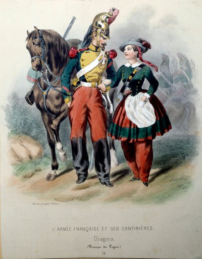 The French Army and its Cantinieres: A Dragon and a Cantiniere by Frederic Sorrieu