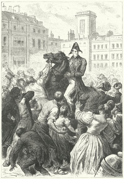 The Duke of Wellington caught up in a riot by Frederic Theodore (after) Lix