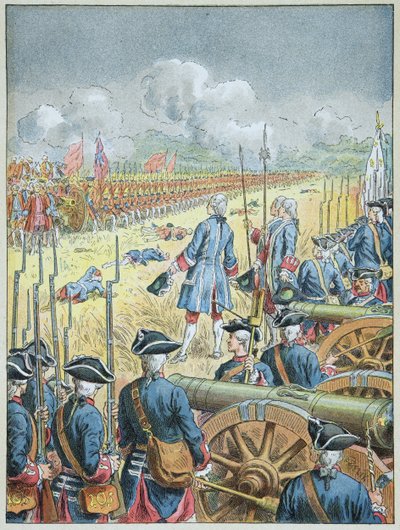 Battle of Fontenoy on May 11 by Frederic Theodore Lix