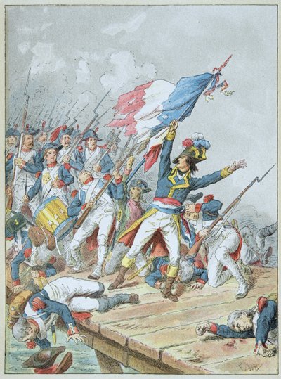 Bonaparte Crossing the Bridge of Arcole in November 1796 by Frederic Theodore Lix