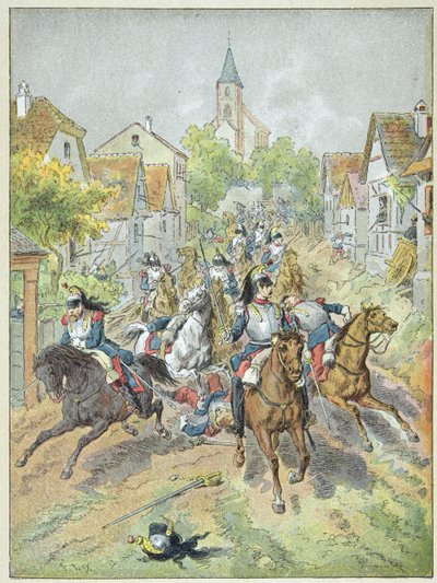 Charge of the French Cuirassiers during the Battle of Reichshoffen, August 6 by Frederic Theodore Lix