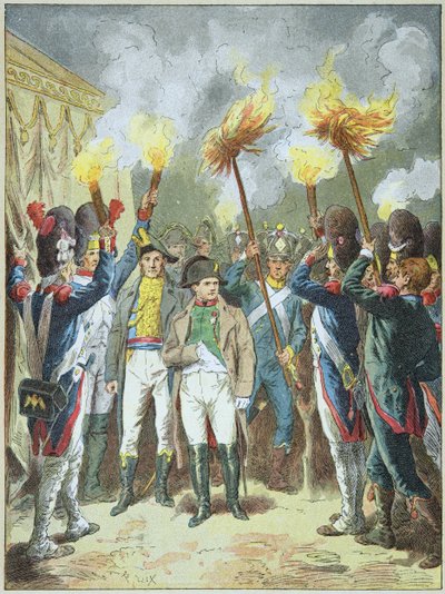 Emperor Napoleon I Acclaimed by His Troops on the Eve of the Battle of Austerlitz in 1805 by Frederic Theodore Lix