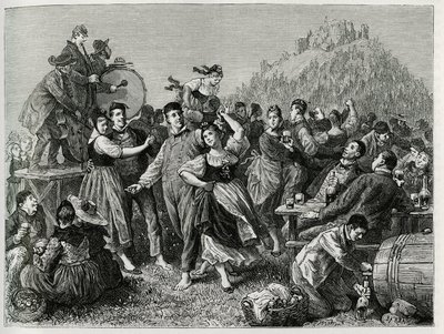 Fete des Patres at the Hohneck (Vosges), Sunday after Saint John. Engraving by F. Lix, to illustrate the story 