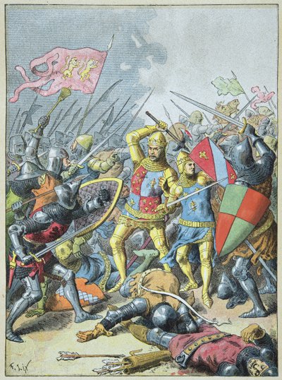 John II the Good and his son Philip the Bold Surrounded by the English at the Battle of Poitiers, September 19 by Frederic Theodore Lix