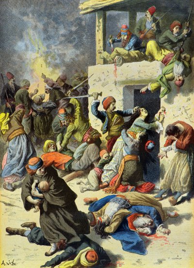 Massacre in Crete by the Turks in July 1896 by Frederic Theodore Lix