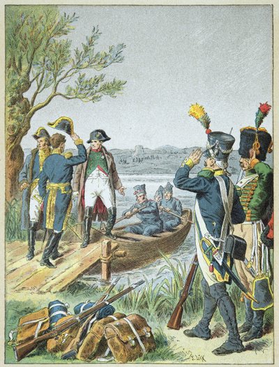 Napoleon Bonaparte and Massena on the Isle of Lobau after the Battle of Essling, May 22 by Frederic Theodore Lix