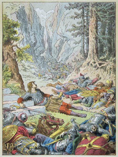 Roland died at the Battle of Roncesvalles by Frederic Theodore Lix