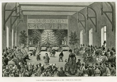 The Christmas tree at the Dietsch establishment. Engraving by Lix, to illustrate the story 