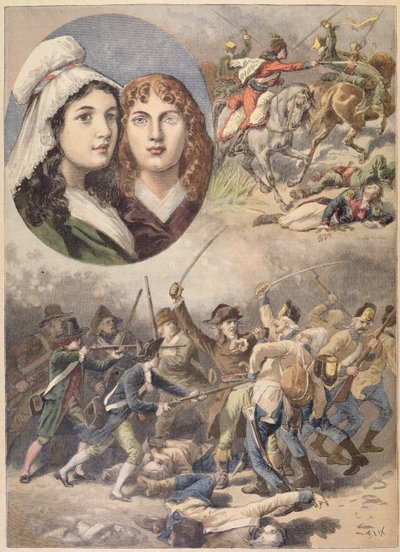 The French Heroines, Felicite and Theophile de Fernig in 1792, from 