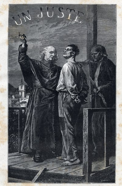 The Bishop Myriel Accompanies a Death Sentence to the Scaffold by Frederic Theodore Lix