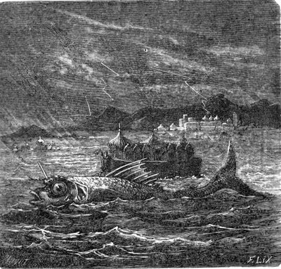 The giant fish of the universal flood according to the Hindus by Frederic Theodore Lix
