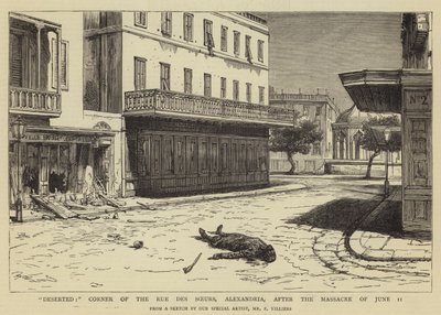 Deserted, Corner of the Rue des Soeurs, Alexandria, after the Massacre of 11 June by Frederic Villiers