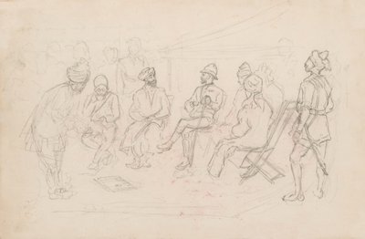 The meeting between Cavagnari and the Khan of Lalpura at Dakka in February 1879 by Frederic Villiers