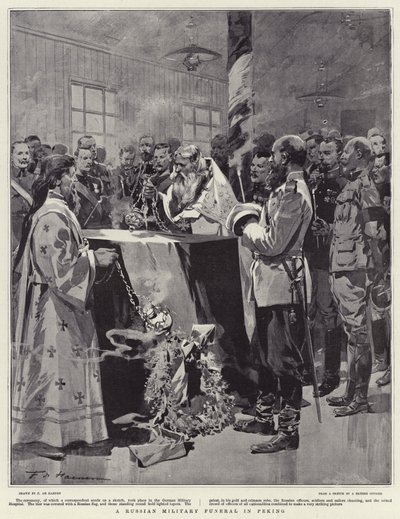 A Russian Military Funeral in Peking by Frederic de Haenen